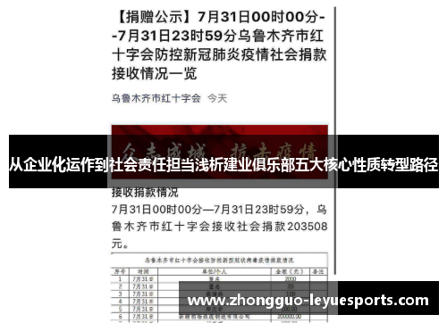 从企业化运作到社会责任担当浅析建业俱乐部五大核心性质转型路径